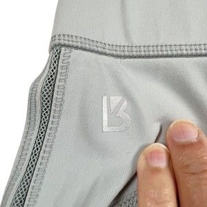 BuffBunny Women’s Gray Leggings Woven Net Sides High Waist Active Pants M